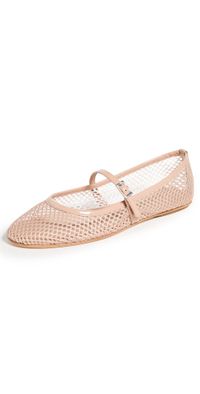 Black Suede Studio Mika Flats Nude Mesh With Nude Patent Str 38