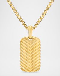 Men's Chevron Tag Enhancer in 18K Gold, 27mm
