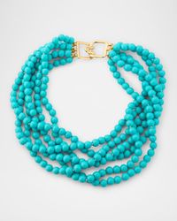 Six Row Turquoise Bead Necklace