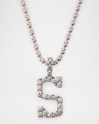 18K White Gold Large Diamond S Necklace, 2.52tcw/18"