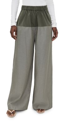 St. Agni Relaxed Splice Pants Khaki Pinstripe L