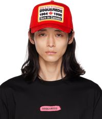 Dsquared2 Red Embroidered Cap