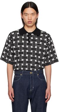 Kenzo Polo noir à motif graphique
