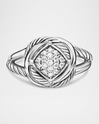 Infinity Ring with Diamonds in Silver, 13mm