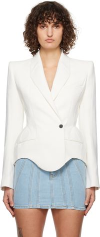 Mugler White Signature Blazer