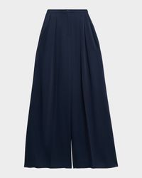 Pleated High-Rise Palazzo Trousers