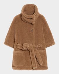 Goat & Shearling Dyed Cape