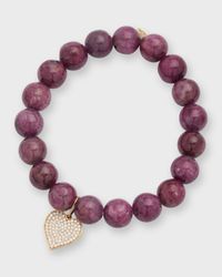 Bracelet with Large Pave Heart Charm