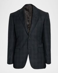 Men's Wool Super 130s Plaid G Line Suit