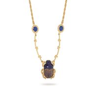 Les Nereides - Collier pendentif scarabée d'egypte - Taille Unique - Bleu