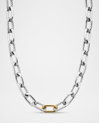 DY Madison Chain Necklace in Silver with 18K Gold, 11mm