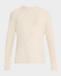 Men's Alpaca-Blend Cable Crewneck Sweater