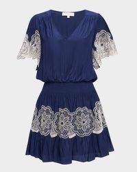 Romi Embellished Smocked Mini Dress
