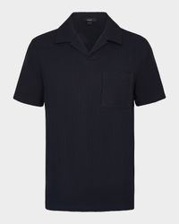 Men's Seersucker Johnny Collar Polo Shirt