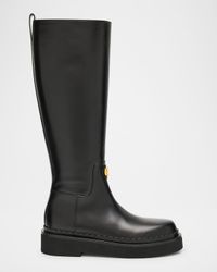 Vitello Brass VLogo Leather Knee-High Boots