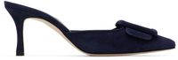 Manolo Blahnik Mules bleu marine - Maysale