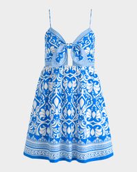 Melvina Tie-Front Gathered Babydoll Dress