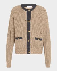 Wool-Mohair Pailette Bicolor Cardigan