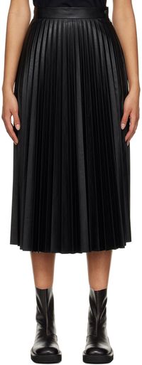 MM6 Maison Margiela Black Pleated Midi Skirt