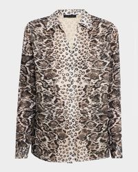The Madeline Animal-Print Silk Blouse
