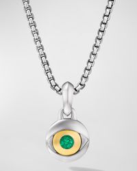 Men's Evil Eye Pendant in Silver, 11.5mm