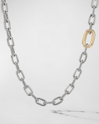 DY Madison Chain Necklace in Silver with 18K Gold, 9mm