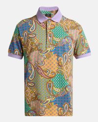 Men's Paisley Cotton Pique Polo Shirt