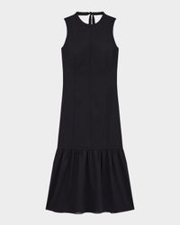 Tiered Lightweight Wool Midi Dress