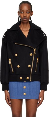 Balmain Black Notched Lapel Jacket