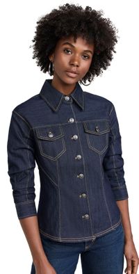 Cinq à Sept Denim Scrunched Canyon Jacket Indigo 10
