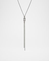 Sterling Silver Pave Love Knot Y Necklace