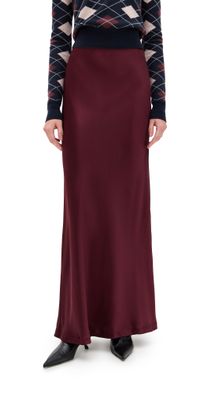 Enza Costa Silk Full Length Skirt Carmine 1