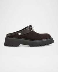 Gum Horsebit Belt Mules