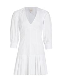 Women's Sawyer V-Neck Pleated Minidress - White - Size 16