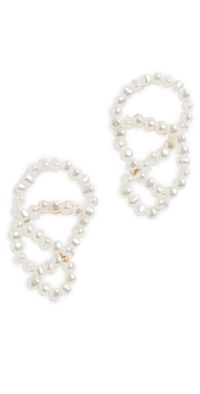 Lele Sadoughi Loop Earrings Pearl 100 One Size