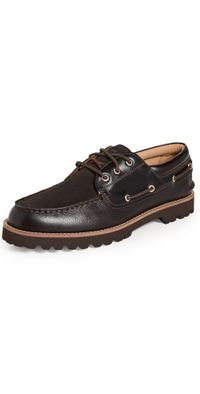 Sperry Newton 3 Eye Lug Boat Shoes Dark Brown 12
