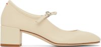 Aeyde Off-White Aline Leather Mary-Jane Heels
