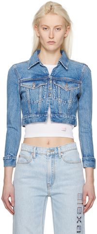 Alexander Wang Blue Shrunken Cardi Denim Jacket