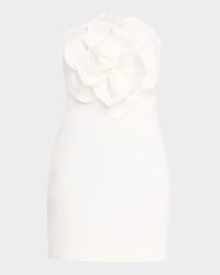 Strapless Rosette Bodice Scuba Mini Dress