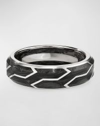 Men's Forged Carbon Band Ring in 18K Gold, 8.5mm