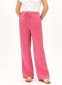 Caroll - Pantalon large à liens en lin - Taille 46 - Rouge