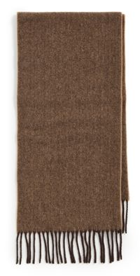 Polo Ralph Lauren Cashmere Blend Menswear Scarf Brown Herringbone One Size