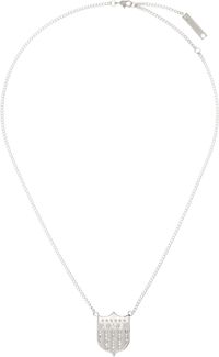 AMBUSH Silver Varsity Shield Charm Necklace
