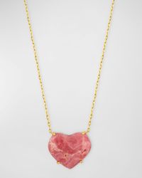 Rhodochrosite Heart Pendant Necklace