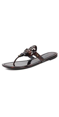 Tory Burch Miller Sandals Tortoise Patent 10.5