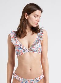 Pieces - Haut de bain imprimé floral - Taille L - Multicolore