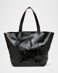 24/7 Shiny Leather Shopper Tote Bag