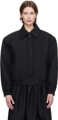 Fax Copy Express Black Zip Shoulder Jacket