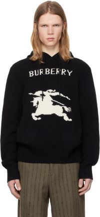 Burberry Black EKD Wool Cashmere Hoodie
