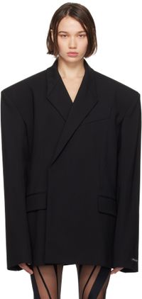 Mugler Black Oversized Tailoring Blazer